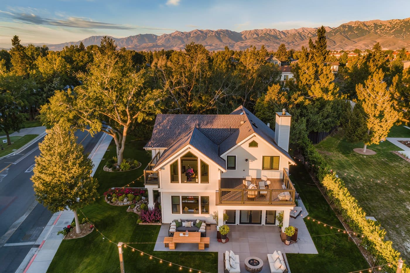 Wide aerial view of vacation rental property Colorado