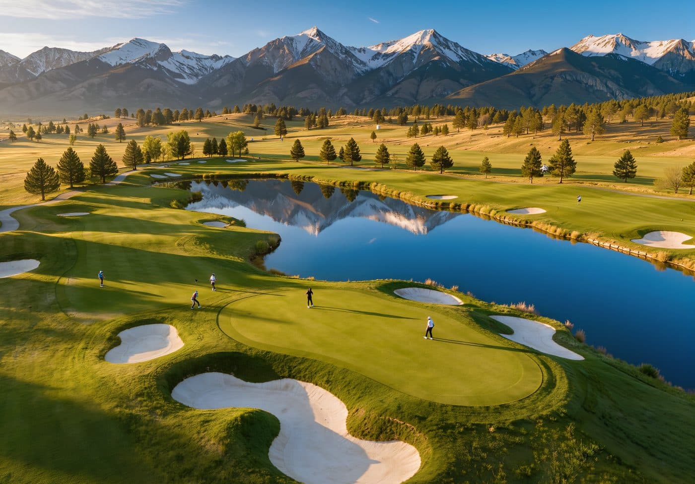 Aerial drone shot of Colorado venue or resort